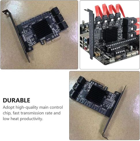 TIDTALEO 10-Port Serial Ata 3.0 Expansion Card Pcie X4 3.0 Interface Controller Card Adapter for Hard Drive and Workstation with Stable and Lossless Transmission in Kuwait