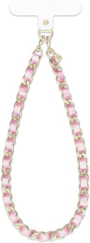 VELVET CAVIAR Leather Chain Phone Charm Wrist Strap - Cute Lanyard Accessory for Women - Fits all Phone Cases (Pink Pearl) in Saudi Arabia