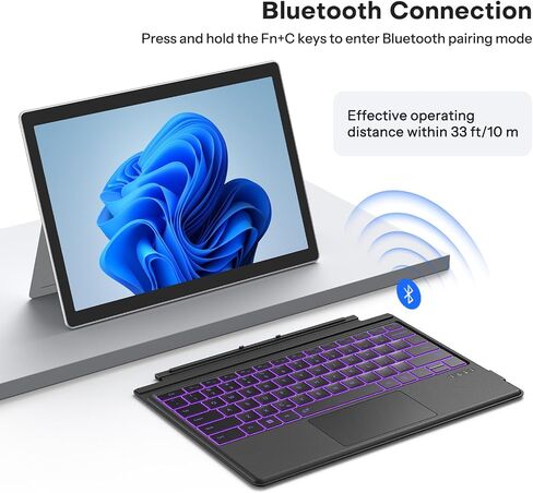 TECURS Bluetooth Keyboard for Microsoft Surface Pro 7/7+/6/5/4/3 12.3 inch in Saudi Arabia