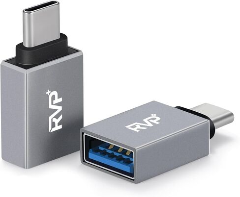 RVP+ USB-A Female to USB-C Male Adapter (5-Pack, Gray) in Saudi Arabia