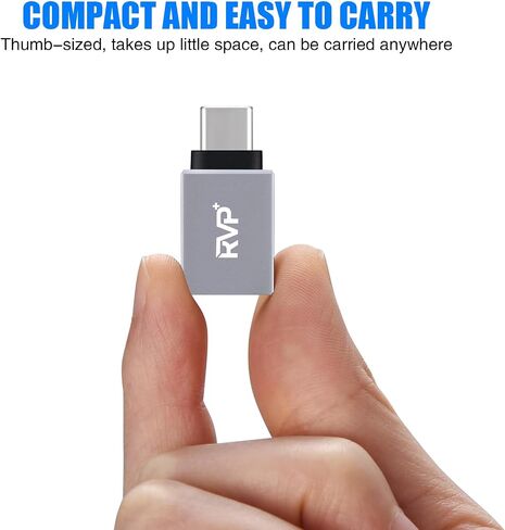 RVP+ USB-A Female to USB-C Male Adapter (5-Pack, Gray) in Saudi Arabia