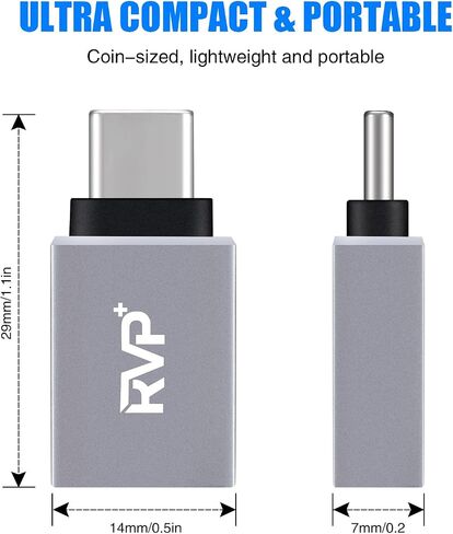 RVP+ USB-A Female to USB-C Male Adapter (5-Pack, Gray) in Saudi Arabia