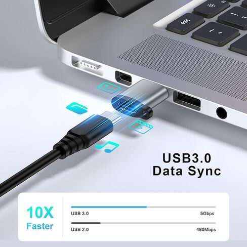 USB to USB C Adapter Combo 4-Pack, USB 3.0 OTG Converters for Car - Grey in Kuwait