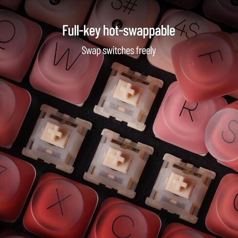 LOFREE DOT Lipstick Wireless Mechanical Keyboard with Wireless Numpad & Clouds Palm Rest, White Backlit Rechargeable Hot-swappable Keyboard, 3 Types Connection for Windows, Mac OS/Black in Kuwait