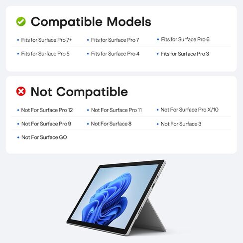 TECURS Wireless Keyboard for Microsoft Surface Pro 11/10/9/8/X in Saudi Arabia