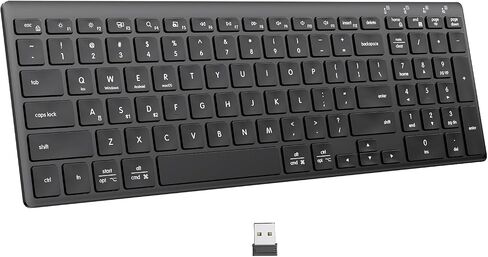 INFINMIND Wireless Ultra Slim Bluetooth Keyboard with Multi-Device Compatibility, Number Pad, Ergonomic Design, PC Computer Compact Keyboard for Windows, Mac, Laptop, Android in Saudi Arabia