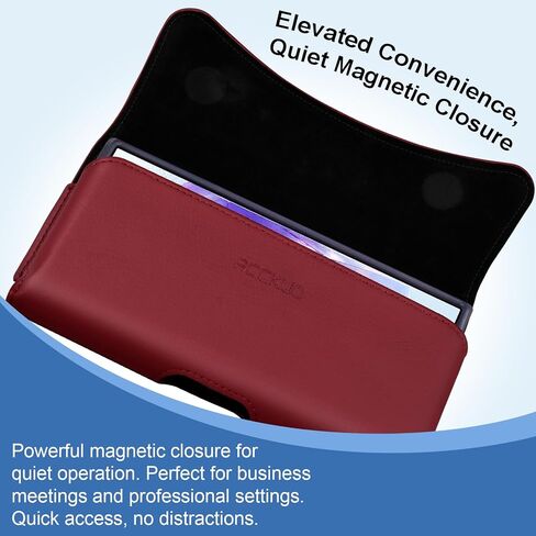 ACCKUO Leather Phone Holster Compatible with iPhone 17e 16e Cell Phone Belt Holder Case with Clip for Men Women (Fits Protective Cover on), Red in Kuwait