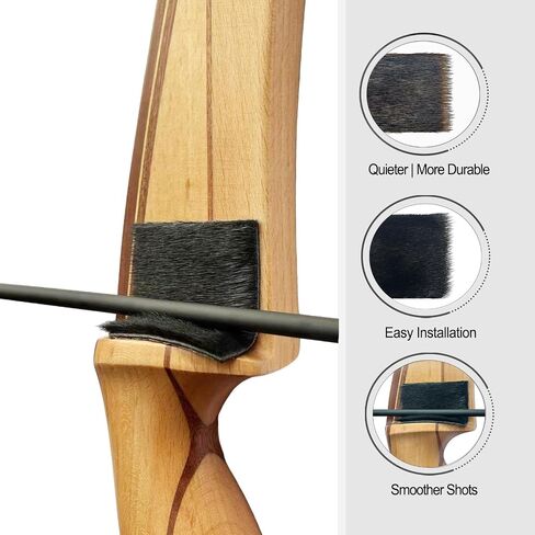 4Pcs Traditional Archery Arrow Rest Accessories Adhesive Shelf Fur Arrow Rest for Recurve Bow Longbow Hunting Shooting Practice in Kuwait
