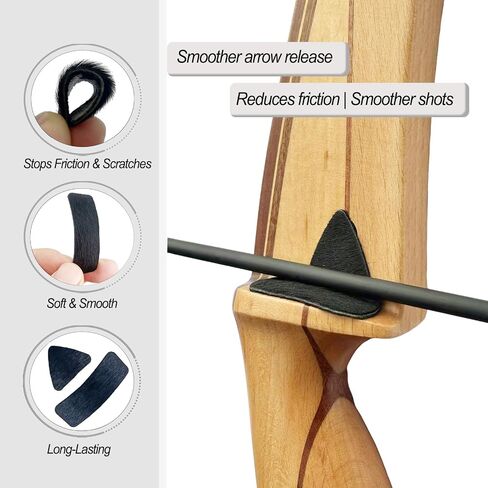 4Pcs Traditional Archery Arrow Rest Accessories Adhesive Shelf Fur Arrow Rest for Recurve Bow Longbow Hunting Shooting Practice in Kuwait