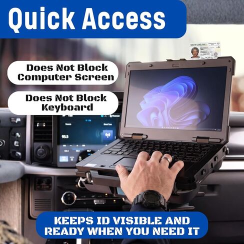 Laptop Police ID Holder Clip with Adhesive - Tactical ID Badge Holder in Saudi Arabia