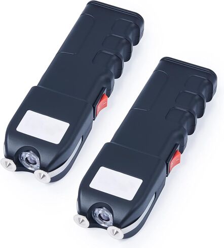DARTMOOR 300,000V Stun Gun Ultrapowerful Rechargeable Phone Size for Men Women with Side Shock Plates for Car & Self Defense Tactical Flashlight Custom Holster and Lanyard, 2 Packs in Saudi Arabia