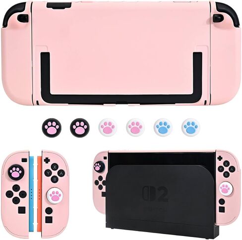 DLseego Switch Full Protective Case Cover Design for Nintendo Switch Joy-Con Controllers with Glass Screen Protector, Anti-Scratch [Baby Skin Touch] Grip Cover - Purple in Saudi Arabia