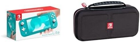 Nintendo Switch Lite (Turquoise) with Game Traveler Deluxe Travel Case Bundle - Includes Console and Licensed Storage Case with 8-Game Capacity in Kuwait