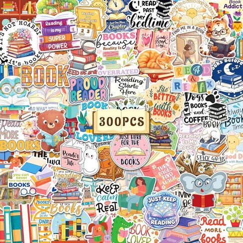 SigyoJeom 300PCS Book Stickers, Bookish Vinyl Decals for Kids Adults in Saudi Arabia