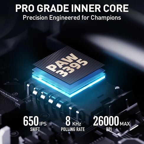 INPHIC IN10P Superlight Wireless Gaming Mouse, 60g, 8K Polling Rate, 26,000 DPI, Tri-Mode, PAW3395 Sensor, Fully Programmable in Saudi Arabia