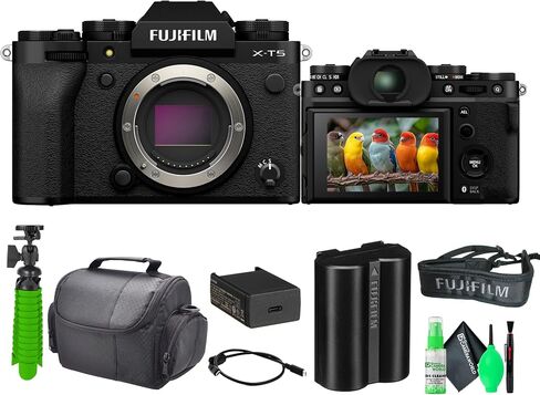FUJIFILM X-T5 Camera with 16-80mm Lens (Silver) & Vlogging Tripod Bundle in Kuwait