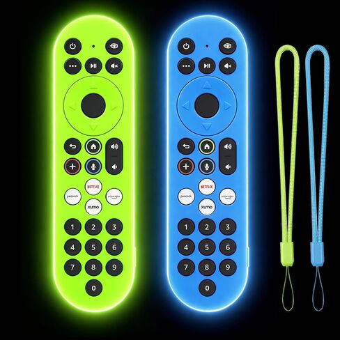 [2 Pack] Climberer Remote Case for Xumo Stream Box PR3 | Compatible with Spectrum/Xfinity, Element, Westinghouse, Sharp, Pioneer Xumo TV Remote, Glow in Dark Green+Blue with Lanyard in Kuwait