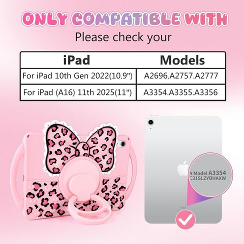 HianDier for iPad A16 Case Kids Girls iPad 10th Generation Case 10.9" Pink in Saudi Arabia