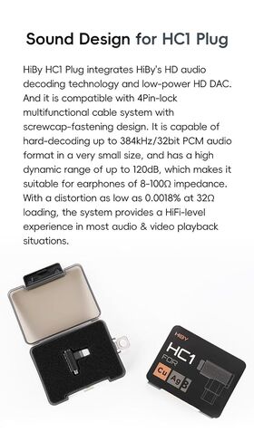 HiBy CuAg8 Balance Earphone Cable HC1 Plug HiFi Digital Adaptor in Kuwait