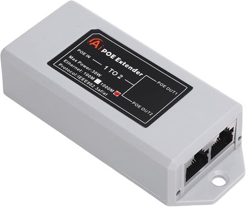 Generic POE Extender, 1 in 2 Out Gigabit Repeater, 1000Mbps POE Splitter Adapter for Security Camera, Intelligent Power Supply Space Saving, Ideal for Home Hotel in Saudi Arabia