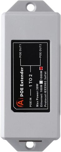 Generic POE Extender, 1 in 2 Out Gigabit Repeater, 1000Mbps POE Splitter Adapter for Security Camera, Intelligent Power Supply Space Saving, Ideal for Home Hotel in Saudi Arabia