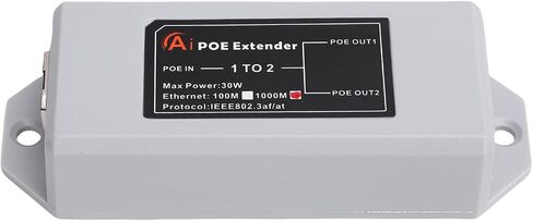 Generic POE Extender, 1 in 2 Out Gigabit Repeater, 1000Mbps POE Splitter Adapter for Security Camera, Intelligent Power Supply Space Saving, Ideal for Home Hotel in Saudi Arabia