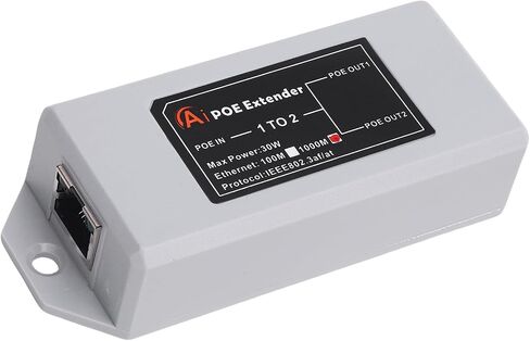 Generic POE Extender, 1 in 2 Out Gigabit Repeater, 1000Mbps POE Splitter Adapter for Security Camera, Intelligent Power Supply Space Saving, Ideal for Home Hotel in Saudi Arabia