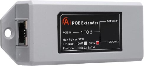 Generic POE Extender, 1 in 2 Out Gigabit Repeater, 1000Mbps POE Splitter Adapter for Security Camera, Intelligent Power Supply Space Saving, Ideal for Home Hotel in Saudi Arabia