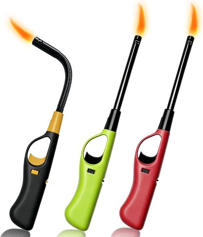3 Pack Refillable Butane Candle Lighters, Multi-Purpose Reusable Lighter with Soft Flame for Candle Camping Fireplace Party BBQ Grill in Kuwait