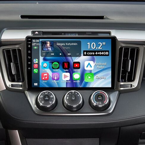 8Core 4+64GB Android 13 Car Radio Stereo for Toyota RAV4 2013-2018, Plug and Play 10.2" Head Unit with Carplay/Android Auto/1080P Backup Camera/AM & FM Radio in Saudi Arabia