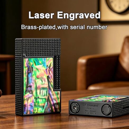 Brass Lighter with Crisp Ping Sound – Colorful Seashell Pattern in Kuwait