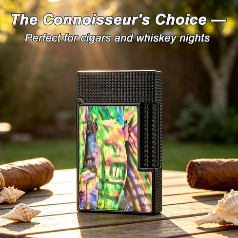 Brass Lighter with Crisp Ping Sound – Colorful Seashell Pattern in Kuwait