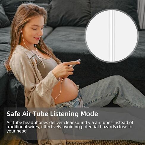 ibrain Type C Air Tube Headphones USB C EMF Free Earbuds Air Tube Earbuds with Microphone Anti EMF Airtube Headsets in-Ear Earphones for Safe Listening - Rose Gold in Kuwait