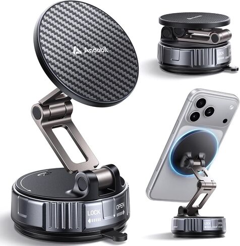andobil 2026 Upgraded for Magsafe Car Mount [3-Axis Adjustable, 108LBS+ Strongest Scution] Vacuum Magnetic Phone Holders for Your Car, Rotatable Car Phone Holder Mount for iPhone 17 Pro Max 16 15 14 in Kuwait