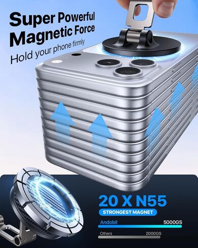 andobil 2026 Upgraded for Magsafe Car Mount [3-Axis Adjustable, 108LBS+ Strongest Scution] Vacuum Magnetic Phone Holders for Your Car, Rotatable Car Phone Holder Mount for iPhone 17 Pro Max 16 15 14 in Kuwait