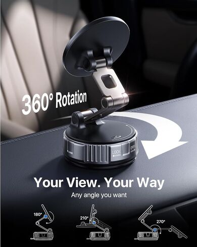 andobil 2026 Upgraded for Magsafe Car Mount [3-Axis Adjustable, 108LBS+ Strongest Scution] Vacuum Magnetic Phone Holders for Your Car, Rotatable Car Phone Holder Mount for iPhone 17 Pro Max 16 15 14 in Kuwait