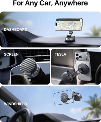 andobil 2026 Upgraded for Magsafe Car Mount [3-Axis Adjustable, 108LBS+ Strongest Scution] Vacuum Magnetic Phone Holders for Your Car, Rotatable Car Phone Holder Mount for iPhone 17 Pro Max 16 15 14 in Kuwait