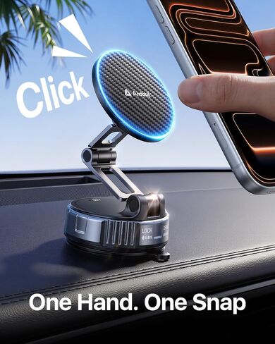 andobil 2026 Upgraded for Magsafe Car Mount [3-Axis Adjustable, 108LBS+ Strongest Scution] Vacuum Magnetic Phone Holders for Your Car, Rotatable Car Phone Holder Mount for iPhone 17 Pro Max 16 15 14 in Kuwait