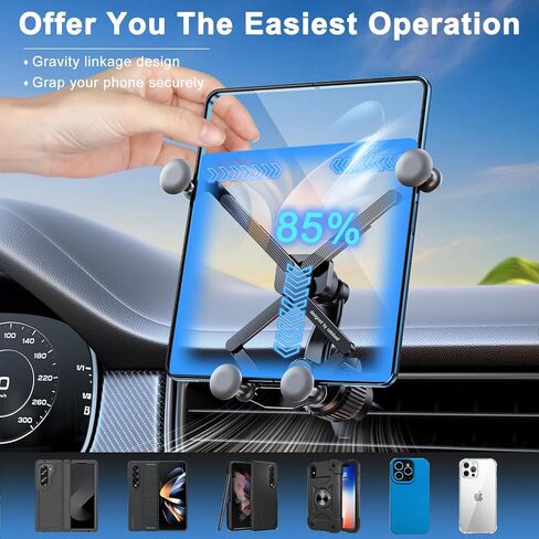 Z Fold 8 Car Mount Accessories, Gravity Linkage, Long Arm Vent Clip in Saudi Arabia