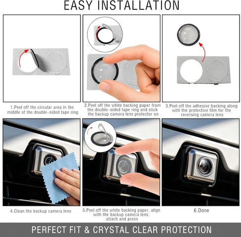 4PCS Car Camera Lens Protector,Car Backup Camera Lens Cover with 2PCS Cleaning Cloth,Ultra Clear Protective Film,360° All-Round Protection,Anti-Scratch&Waterproof,Compatible with Most Vehicle Cameras in Saudi Arabia
