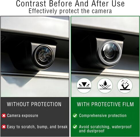 4PCS Car Camera Lens Protector,Car Backup Camera Lens Cover with 2PCS Cleaning Cloth,Ultra Clear Protective Film,360° All-Round Protection,Anti-Scratch&Waterproof,Compatible with Most Vehicle Cameras in Saudi Arabia