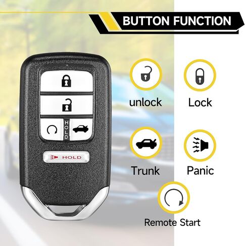 Smart Key Fob Replacement Fits for Honda Accord 2016 2017 Car Keyless Entry Remote ACJ932HK1310A 72147-T2G-A31 433MHz in Kuwait