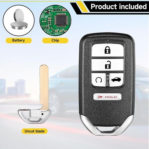 Smart Key Fob Replacement Fits for Honda Accord 2016 2017 Car Keyless Entry Remote ACJ932HK1310A 72147-T2G-A31 433MHz in Kuwait