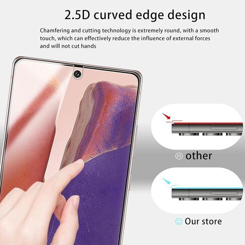 Screen Protector For Samsung Galaxy Note 20 5G Tempered Glass Film 2-Pack with Camera Lens Protector 2-Pack in Kuwait