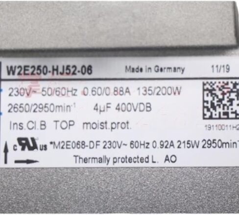 W2E250-HJ52-06 230V 0.60/0.88A 135/200W 2650/2950RPM Cooling Fan 250mm in Kuwait