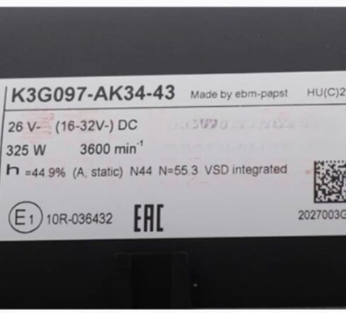 K3G097-AK34-43 26V 325W 3600RPM Cooling Fan 97mm in Kuwait