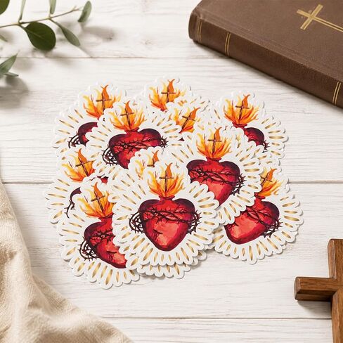 200 Pcs Sacred Heart Stickers Sacred Heart of Jesus Sticker Bulk in Saudi Arabia