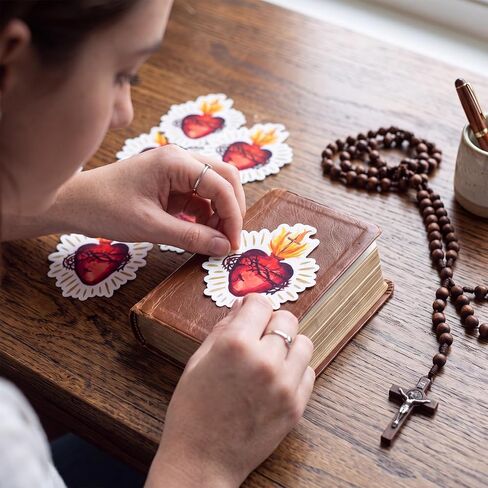 200 Pcs Sacred Heart Stickers Sacred Heart of Jesus Sticker Bulk in Saudi Arabia