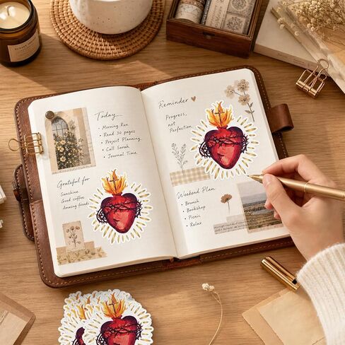 200 Pcs Sacred Heart Stickers Sacred Heart of Jesus Sticker Bulk in Saudi Arabia