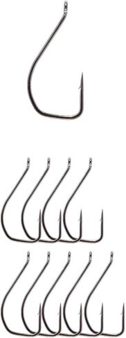 Lunker City Fishing VGB Dropshot Nose Rig Hook #2 و1/0 عمودي الفجوة بيند الصلب الأسود النيكل الأسود زاوية حادة للأسفل لطعم باس البلاستيك الناعم - 10 أو 25 حزمة in Kuwait